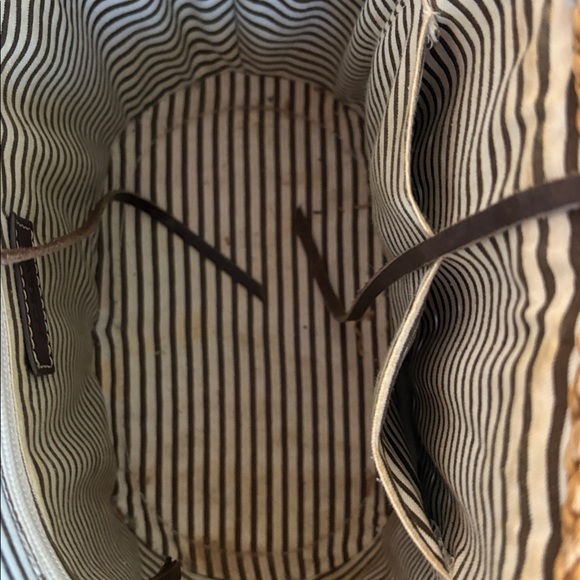 I Crew vintage rattan handbag with leather handles - Picture 6 of 6